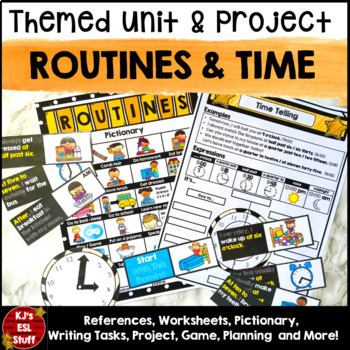 Preview of ESL ELL Daily Routine and Time Telling Project