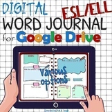 ESL ELL EDITABLE WORD JOURNAL /vocabulary notebook - Dista