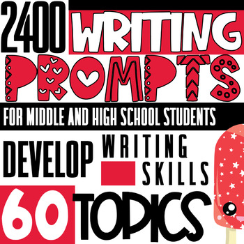 Preview of ESL/ELL/ELA 2400 Writing Prompts | For Teens | MEGA BUNDLE