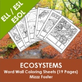 ESL / ELL / ESOL Ecosystems Word Wall Coloring Sheets (19 pages)