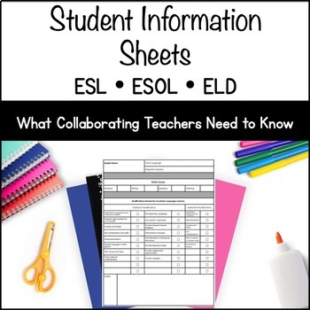 Preview of ESL ELL Editable Student Information Sheets Digital and Printable