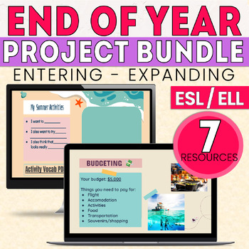 Preview of ESL ELL End of Year Project Resource BUNDLE Entering to Expanding