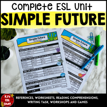 Preview of ESL ELL Grammar Future Tense Worksheets Activities and Games