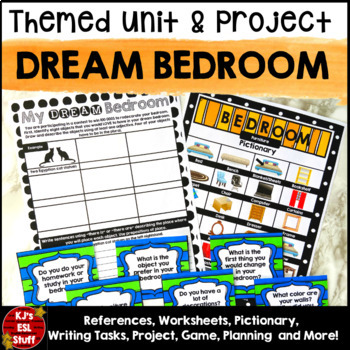 Preview of ESL ELL My Dream Bedroom Prepositions Collaborative Project