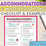 ESL ELL Newcomer Accommodations & Modification Checklist &