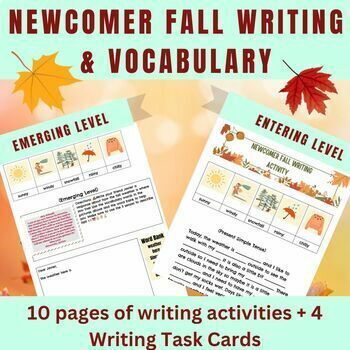 Preview of ESL ELL Newcomer Fall Writing Entering & Emerging Levels!