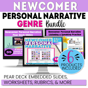 Preview of Personal Narrative Writing Bundle - Secondary ESL ELL - Newcomer