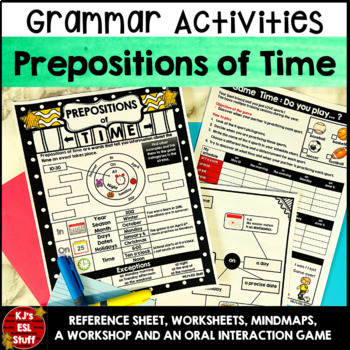 Preview of ESL ELL Prepositions of Time  In On At Worksheets and Grammar Lesson