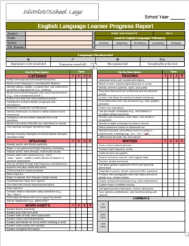 Preview of ESL ELL Progress Reports Grades 6-8 based on WiDA Can Do Descriptors