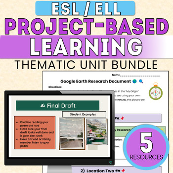 Preview of ESL ELL Project Based Learning Thematic Unit BUNDLE!  ALL levels of MLs-NO PREP