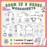 ESL ELL Rooms In A House Worksheets and Flash Cards for Yo