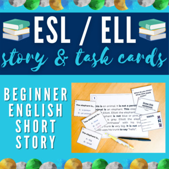 Preview of ESL / ELL Short Reading + Task Cards | Level: Beginner Newcomer