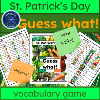 Preview of ESL/ELL/Speech/SPED St. Patrick's Day Guess What! Vocabulary GAME