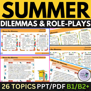 Preview of ESL ELL Summer Dilemmas Role-Plays and Speaking Activities for teens and adults