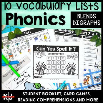 Preview of ESL ELL Themed Blend Phonics Vocabulary Lists and Games
