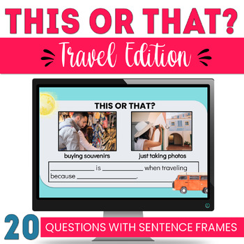 Preview of ESL ELL This or That: TRAVEL --Speaking Practice with language frames