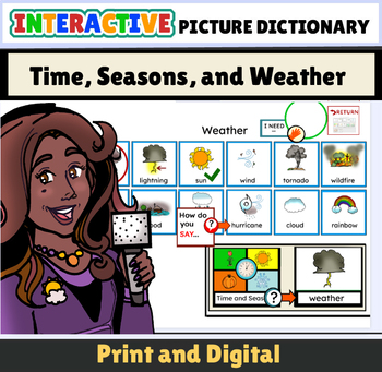 Preview of ESL/ELL Time-Seasonal-Weather Picture Dictionary Vocabulary! Print and Digital!