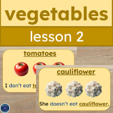 ESL/ELL Vegetables Vocabulary Lesson 2: Slides, Notes & Fl