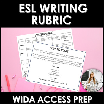 Preview of ESL/ELL WRITING Rubric for Scoring WIDA Practice Tests