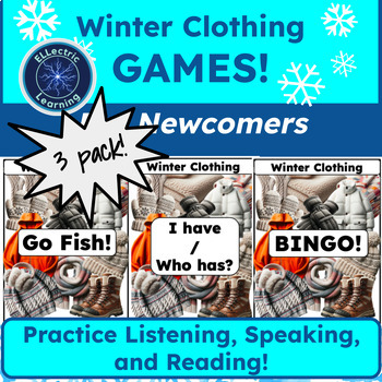 Preview of ESL/ELL Winter Clothing Vocabulary GAMES!