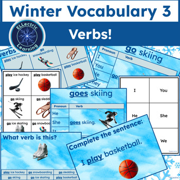 Preview of ESL/ELL Winter Vocabulary 3: Winter Verbs Simple Present