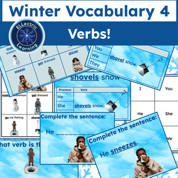 Preview of ESL/ELL Winter Vocabulary 4: Winter Verbs Simple Present