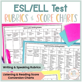 Preview of ESL/ELL Writing, Speaking, Listening, and Reading Rubrics & Score Charts