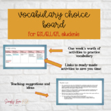 ESL/ELL vocabulary choice board