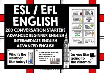 Preview of ESL ENGLISH CONVERSATION STARTERS BUNDLE #1