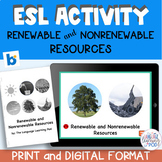 ESL / ESOL ACTIVITY | RENEWABLE NONRENEWABLE RESOURCES