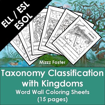 Preview of ESL / ESOL / ELL Taxonomy, Classification & Kingdoms Word Wall Coloring