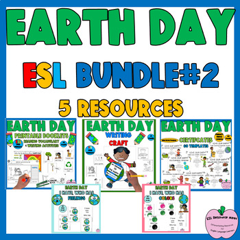 Preview of ESL Earth Day Newcomer Reading  Vocabulary Games  Writing Craft Certificates