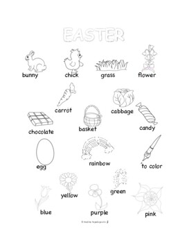 ESL Easter COLORING & HANDWRITING PAGES by Madina Papadopoulos | TPT