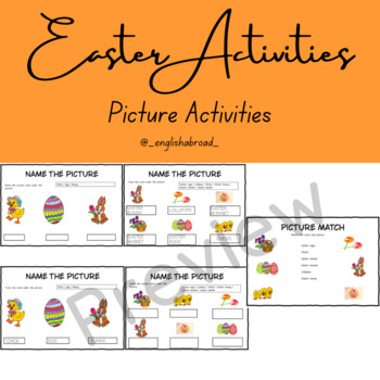Preview of ESL Easter Vocabulary Picture Activities