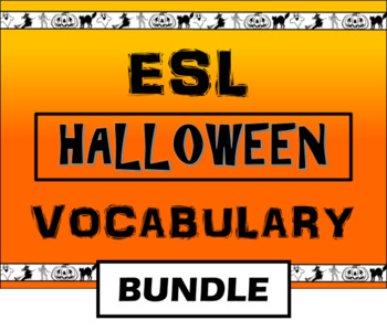 Preview of ESL English Halloween Vocabulary BUNDLE