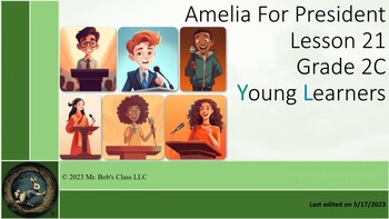 Preview of ESL English Lesson for Grade 2: 'Amelia for President' - YL Series (Lesson 21)