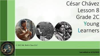 Preview of ESL English Lesson for Grade 2: 'Cesar Chavez' - YL Series (Lesson 8)