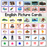 English Language Word Picture Flashcards ESL with and with