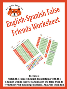 False Friends worksheet for Pre-intermediate
