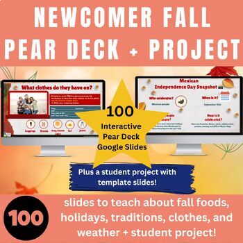 Preview of ESL Fall Newcomer Writing Project - Secondary ELL - Pear Deck