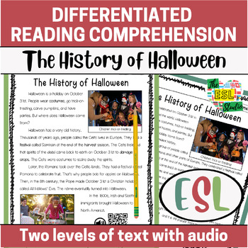 Preview of ESL Fall Reading Comprehension Passages | The History of Halloween (Sample)