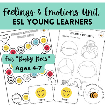 Preview of ESL Feelings & Emotions Vocabulary Unit