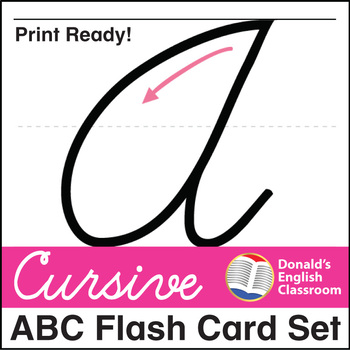 Cursive Abc Flash Cards Esl Ell Newcomer By Donald S English Classroom