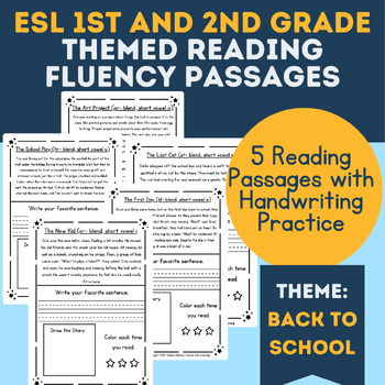 Preview of Printable reading and writing ELL Newcomer 1st 2nd Grade Practice Back to School