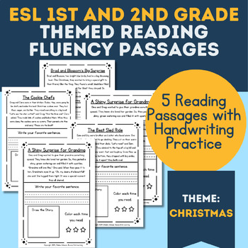 Preview of Printable reading and writing ELL Newcomer 1st 2nd Grade Practice Christmas