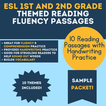 Preview of Printable reading and writing ELL Newcomer 1st 2nd Grade Practice FREE SAMPLE