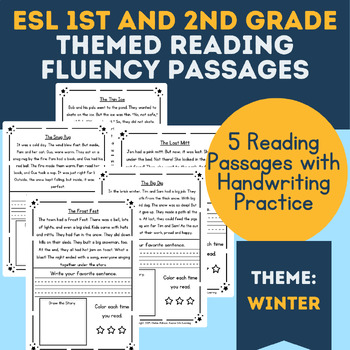 Preview of Printable reading and writing ELL Newcomer 1st 2nd Grade Practice Winter Theme
