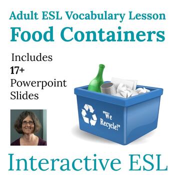Preview of ESL Food Containers and Grocery Store Vocabulary and Spelling Lesson