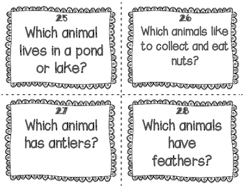 ESL Forest Animal Task Cards by Made for ESL | Teachers Pay Teachers