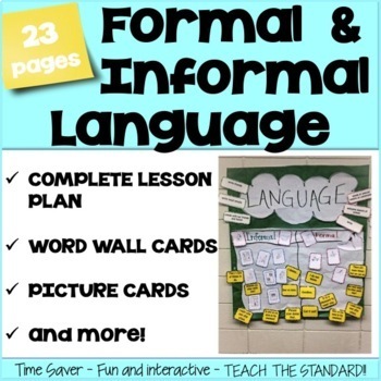 Preview of Formal & Informal Language - Vocabulary Word Wall & Lesson Plans - ESL - ESOL